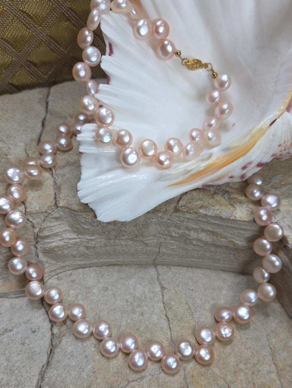 Fancy Pink Freshwater Pearl Necklace and Bracelet Set - 14K Gold Filled - Picture 7 of 11
